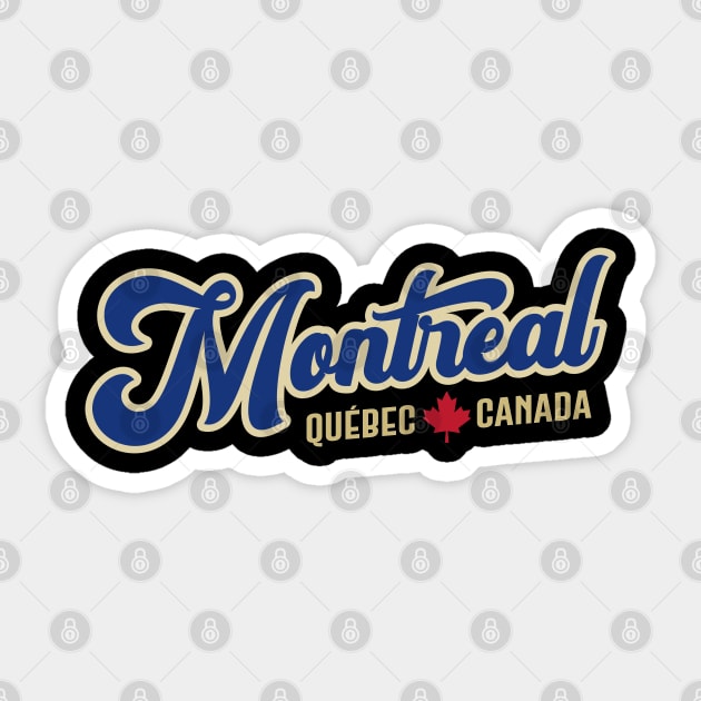 Montréal Québec Canada Classic Athletic Script Dark Blue Sticker by TGKelly